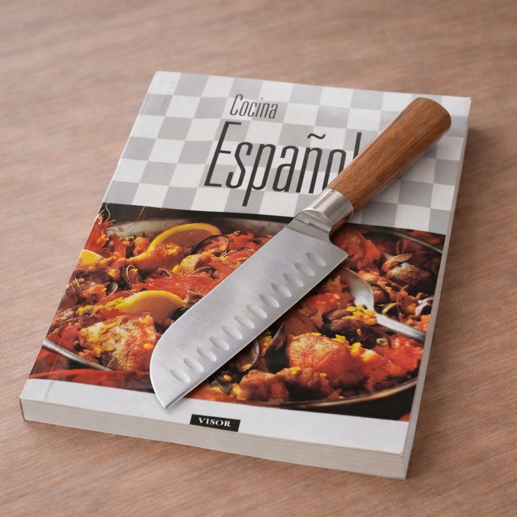 Libro de Cocina Española + Cuchillo Santoku